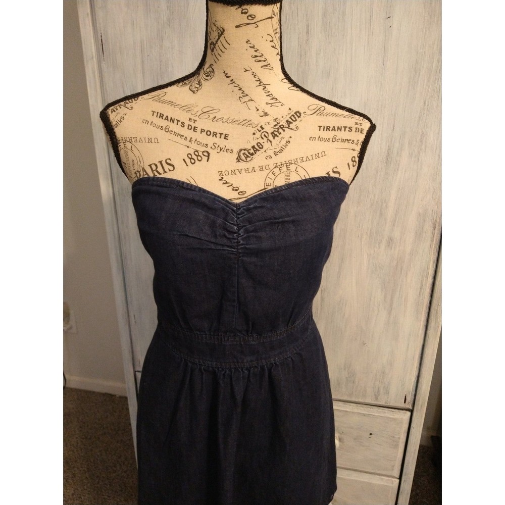 Juicy couture denim strapless mini dress Sulz 12 Sexy Feminine City Y2k - Picture 3 of 12